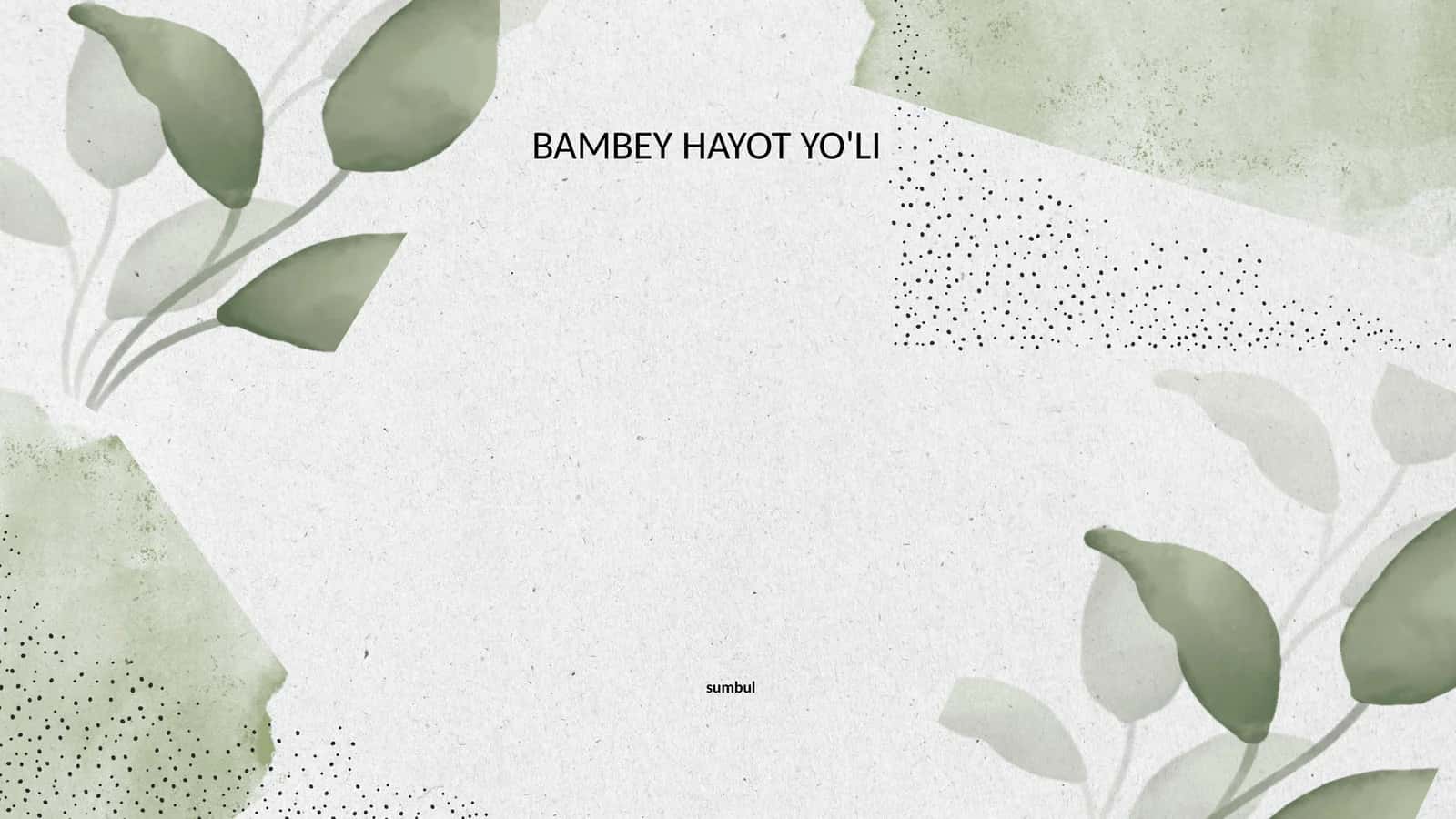 BAMBEY HAYOT YO'LI