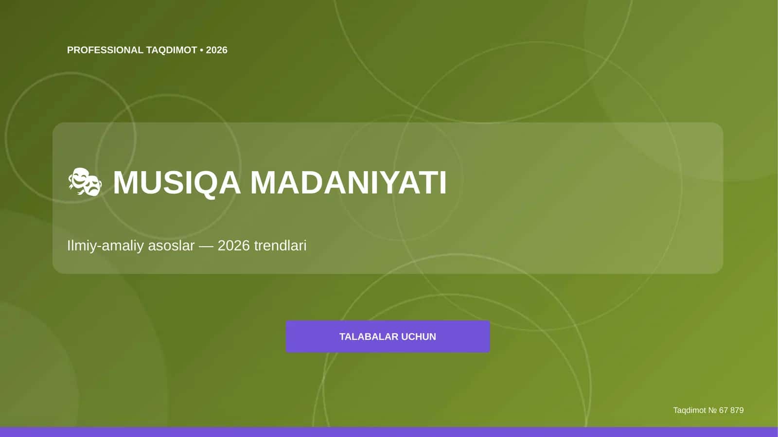 Musiqa madaniyati: ilmiy-amaliy asoslar (2026 trendlari) [talabalar uchun]