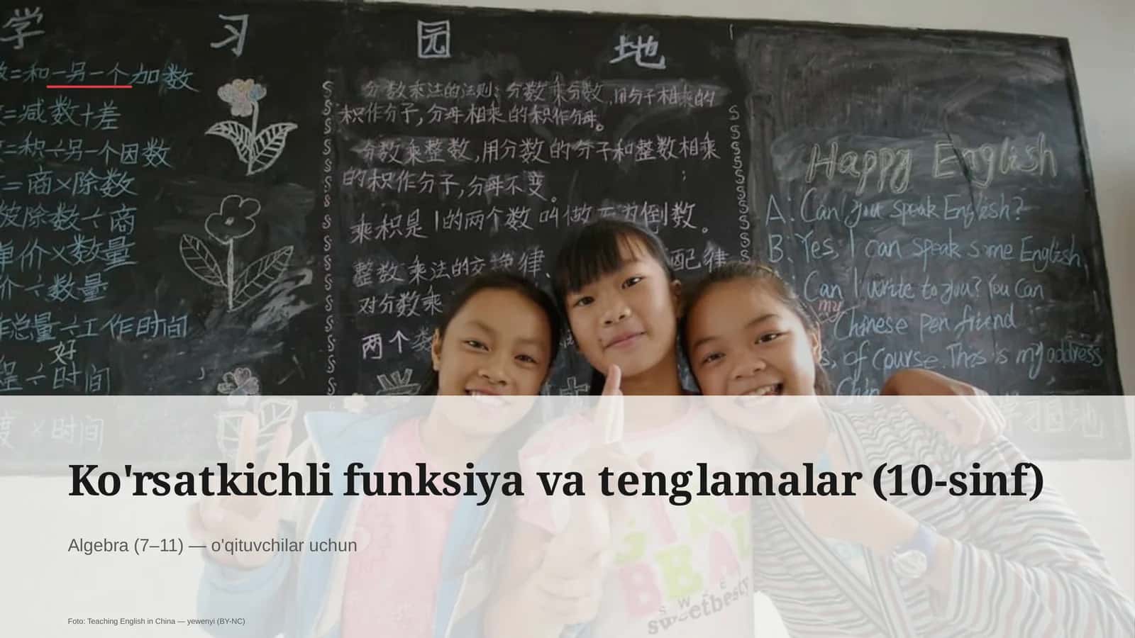 Ko'rsatkichli funksiya va tenglamalar (10-sinf)