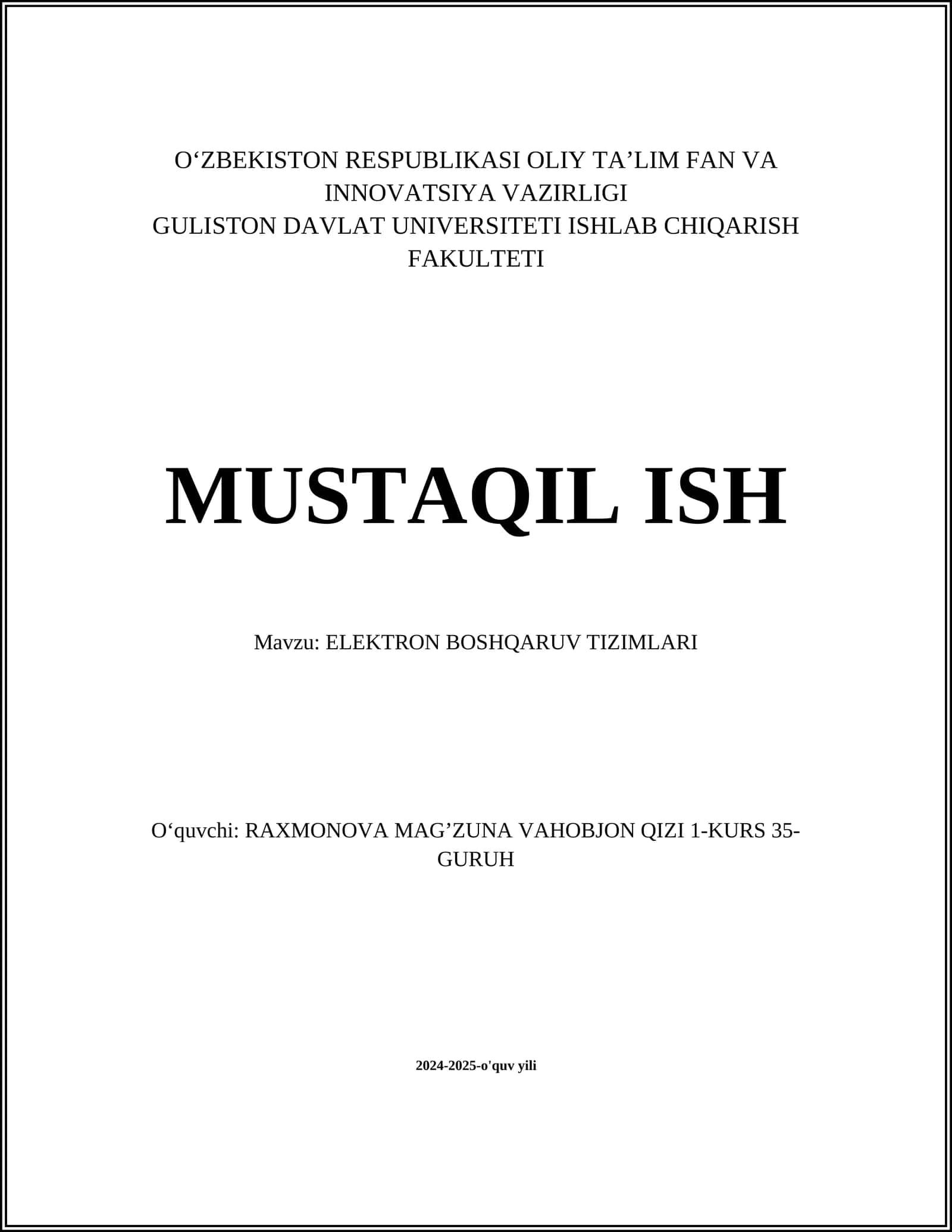 Elektron boshqaruv tizimlari