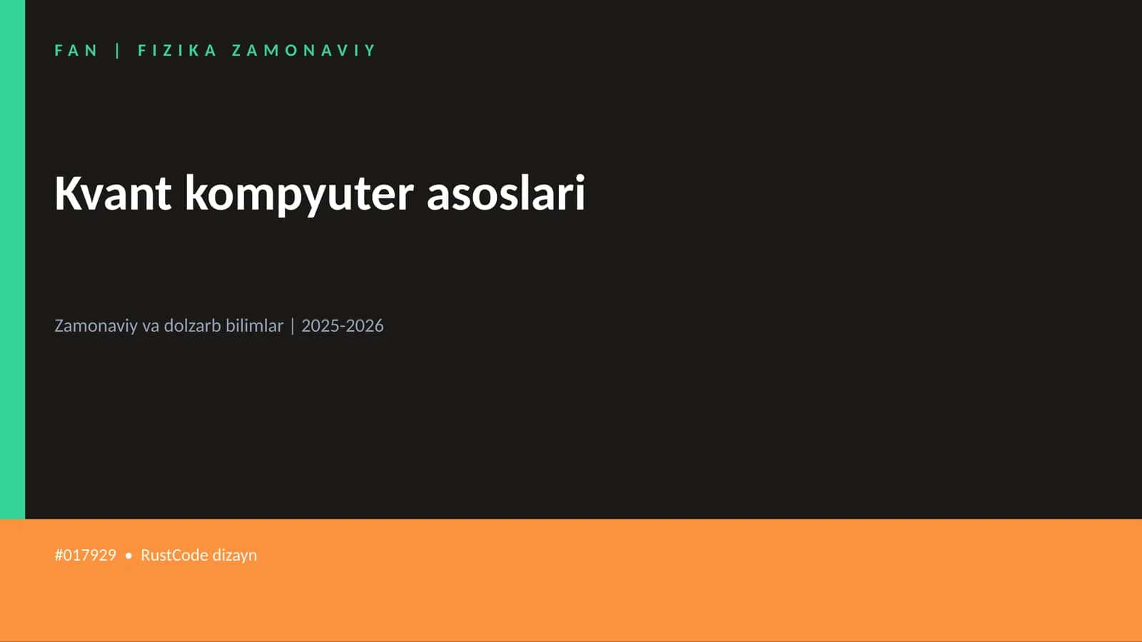Kvant kompyuter asoslari