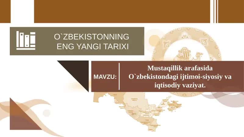 O`ZBEKISTONNING ENG YANGI TARIXI