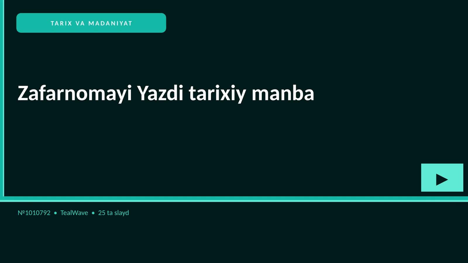 Zafarnomayi Yazdi tarixiy manba