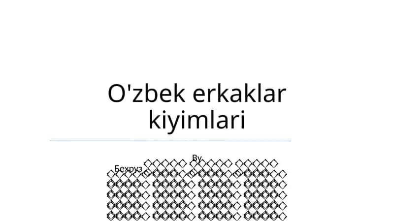 O'zbek erkaklar kiyimlari