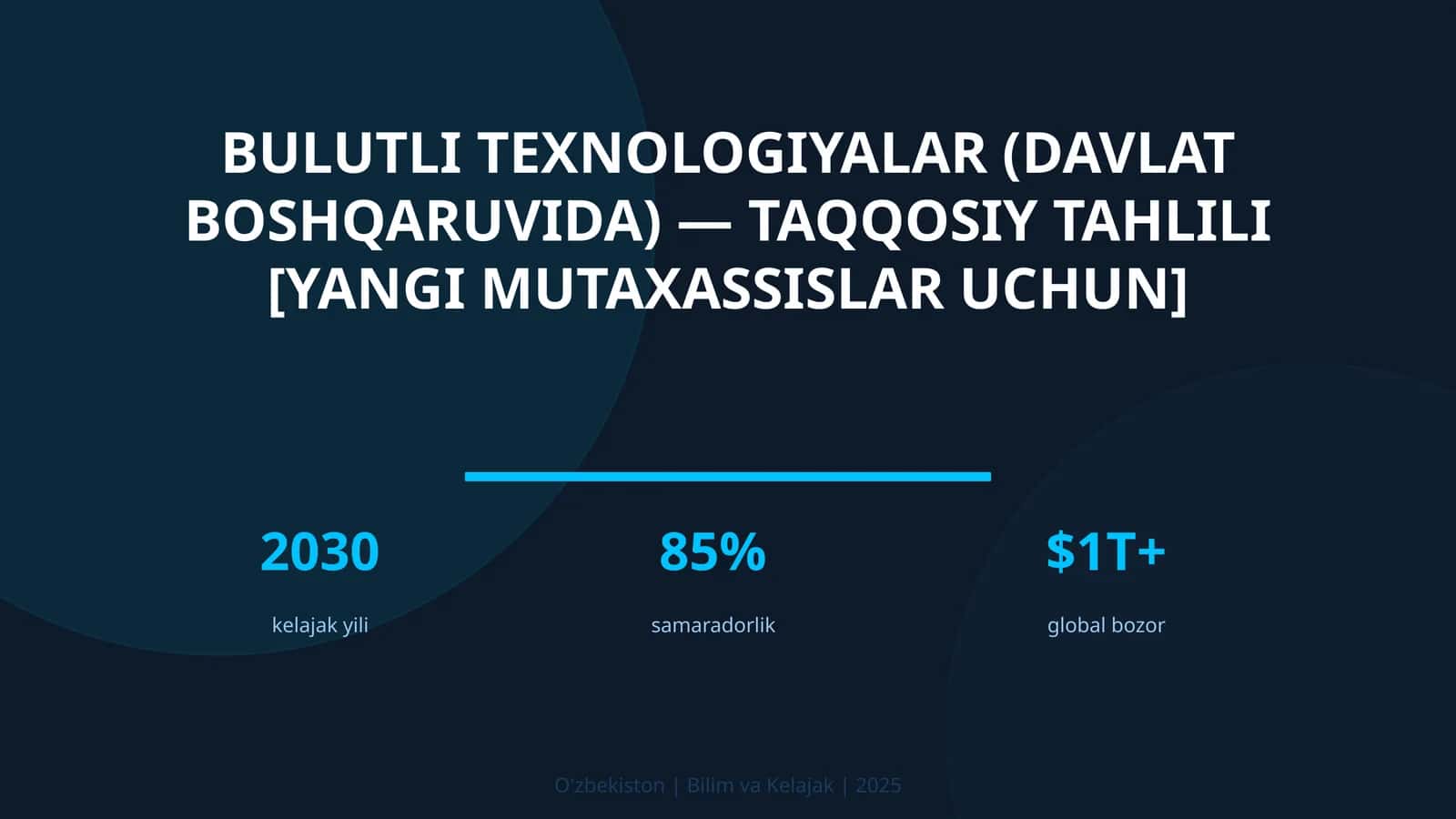 Bulutli texnologiyalar (davlat boshqaruvida) — taqqosiy tahlili [yangi mutaxassislar uchun]