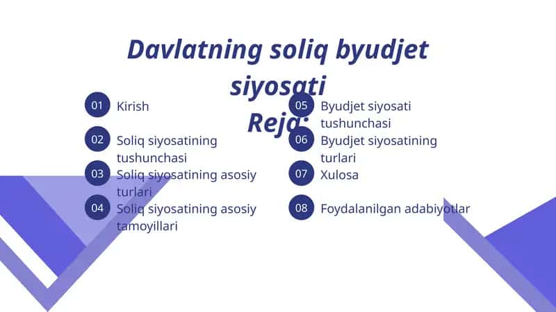 Davlatning soliq byudjet siyosati