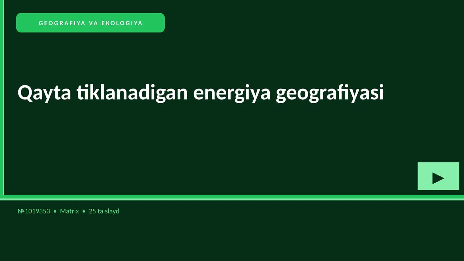 Qayta tiklanadigan energiya geografiyasi