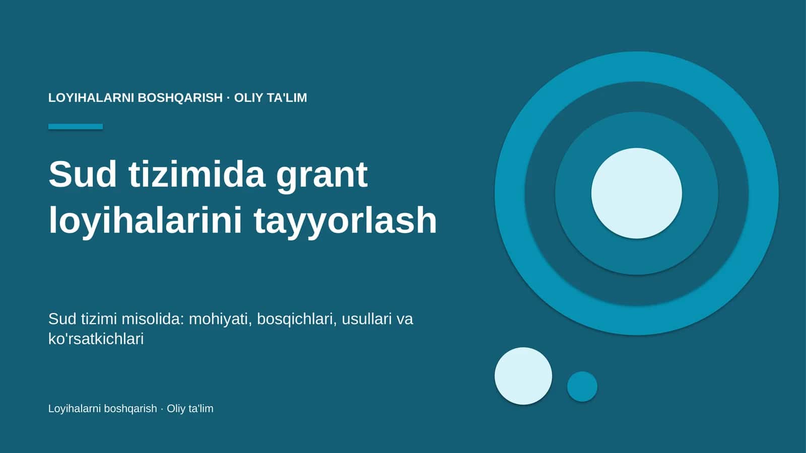 Sud tizimida grant loyihalarini tayyorlash