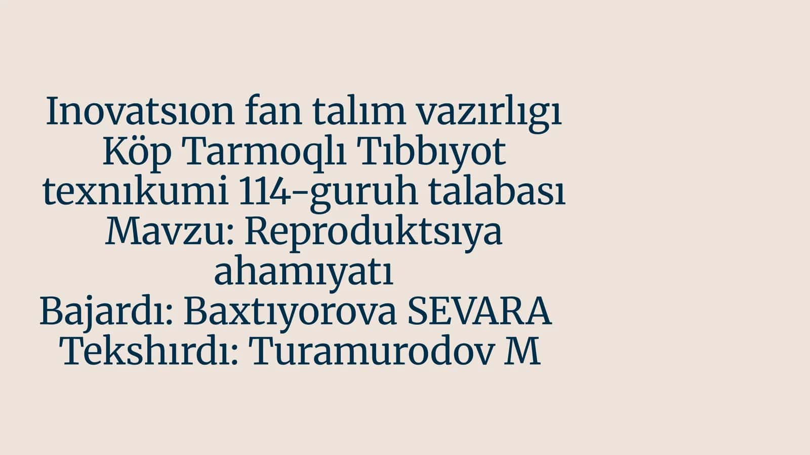 Reproduktsıya ahamıyatı