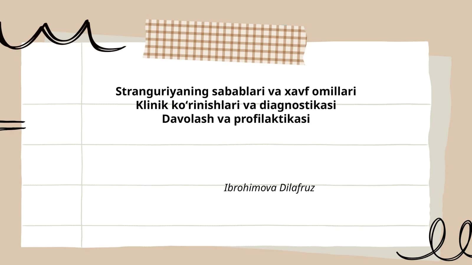 Stranguriyaning sabablari va xavf omillari