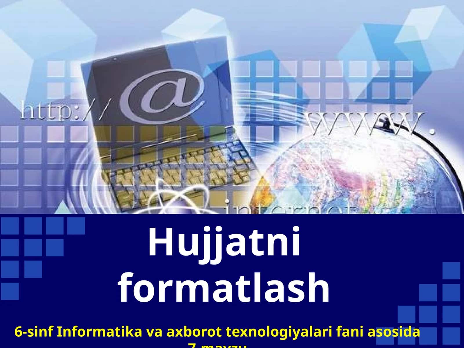 6-sinf Informatika Wordda hujjatni formatlash