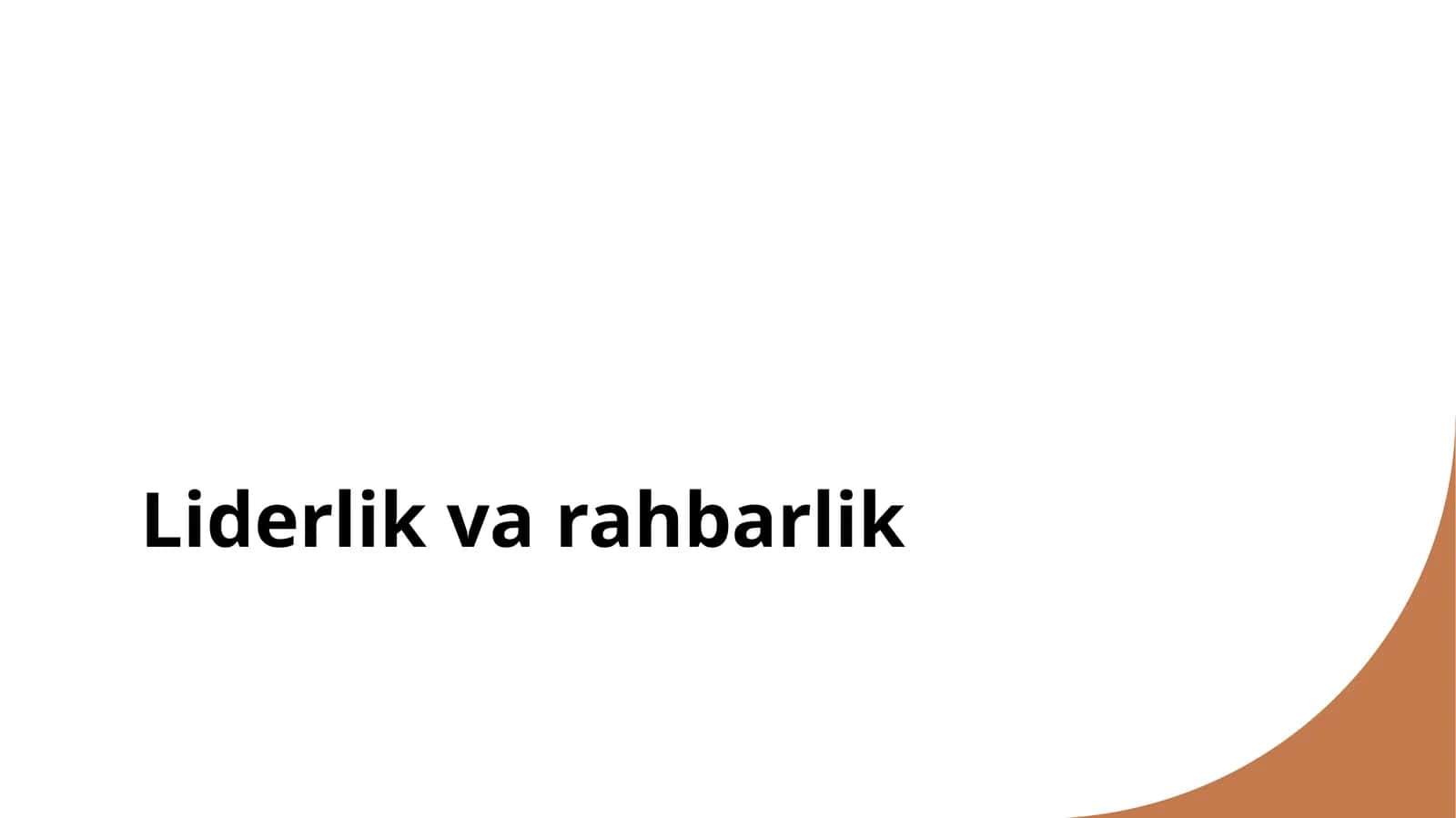 Liderlik va rahbarlik