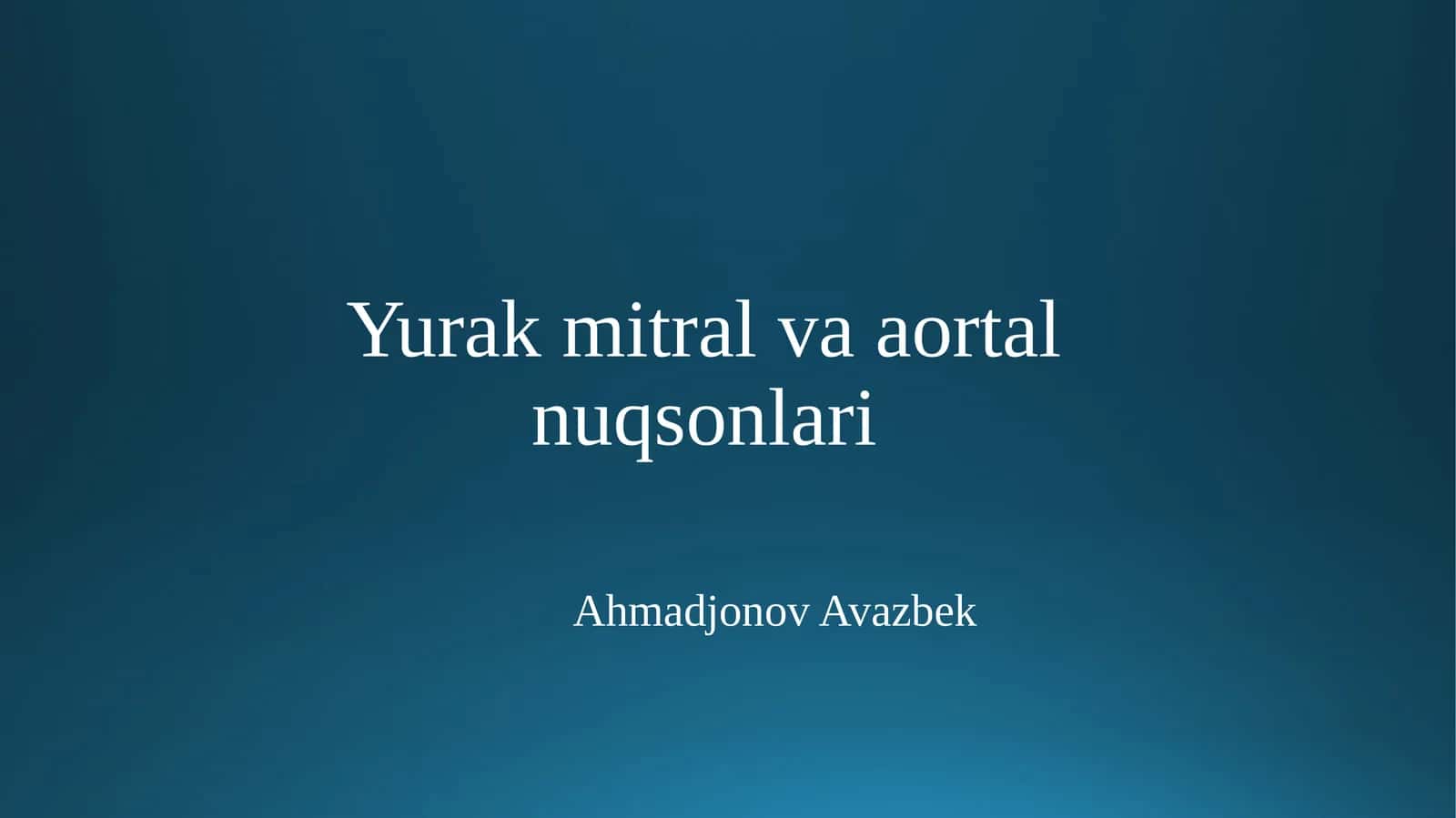Yurak orttirilgan nuqsonlari-аsоsini klаpаn аppаrаti