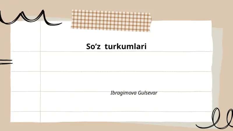 So’z turkumlari