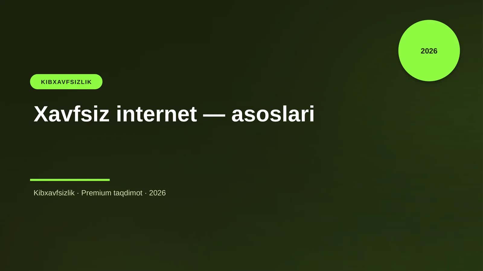 Xavfsiz internet — asoslari