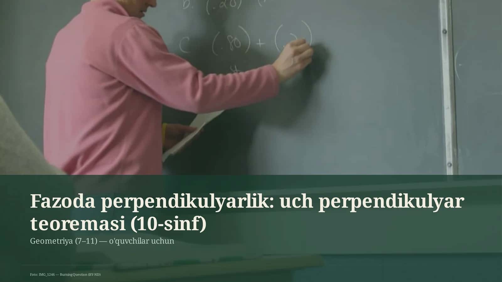 Fazoda perpendikulyarlik: uch perpendikulyar teoremasi (10-sinf)