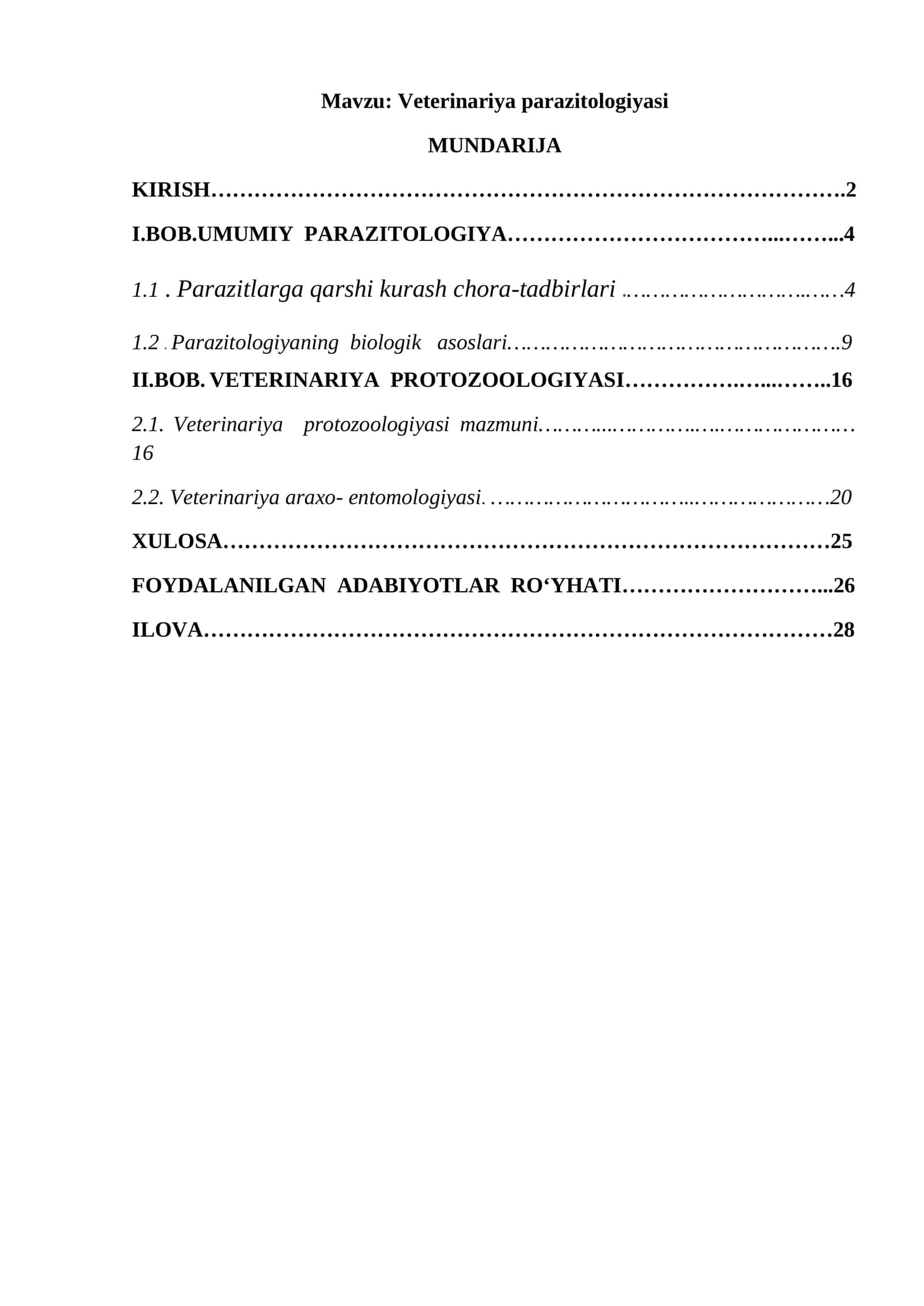 Veterinariya parazitologiyasi