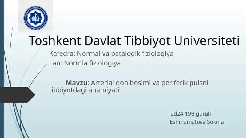 arterial qon bosimi