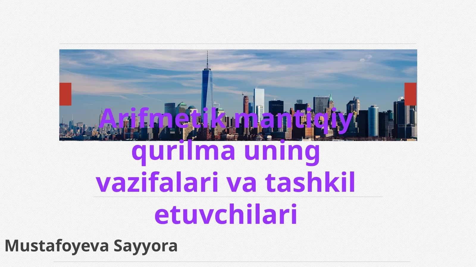 Arifmetik mantiqiy qurilma uning vazifalariva tashkil etuvchilari