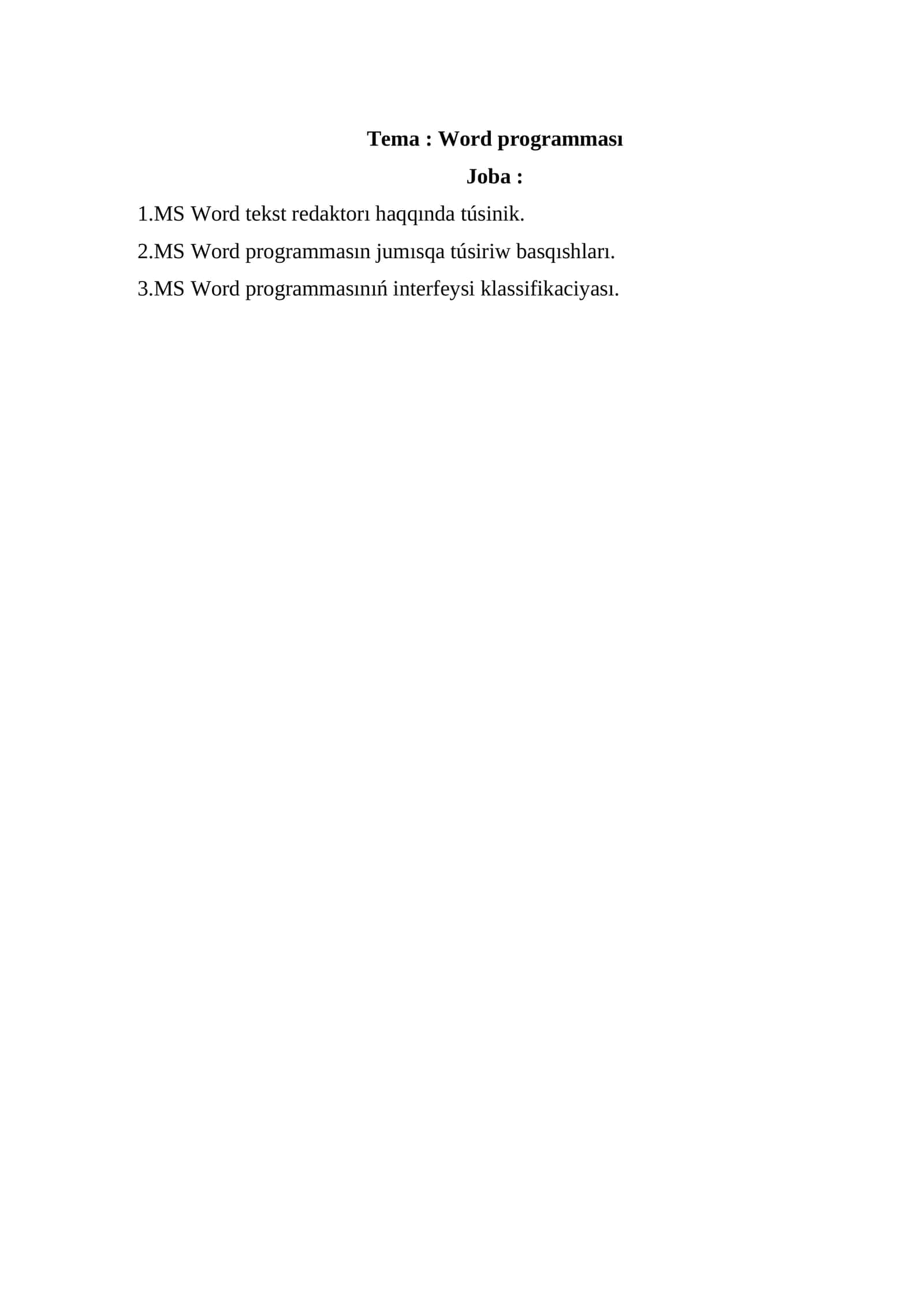 Word programması