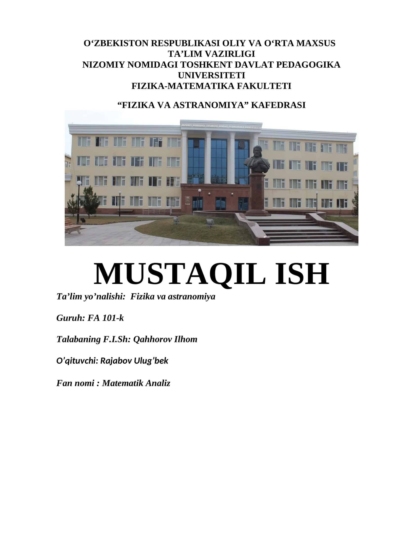 Matematik Analiz