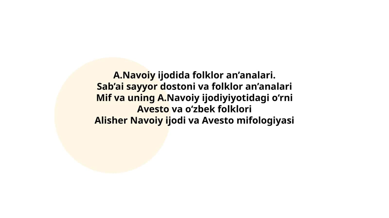 A.Navoiy ijodida folklor an’analari