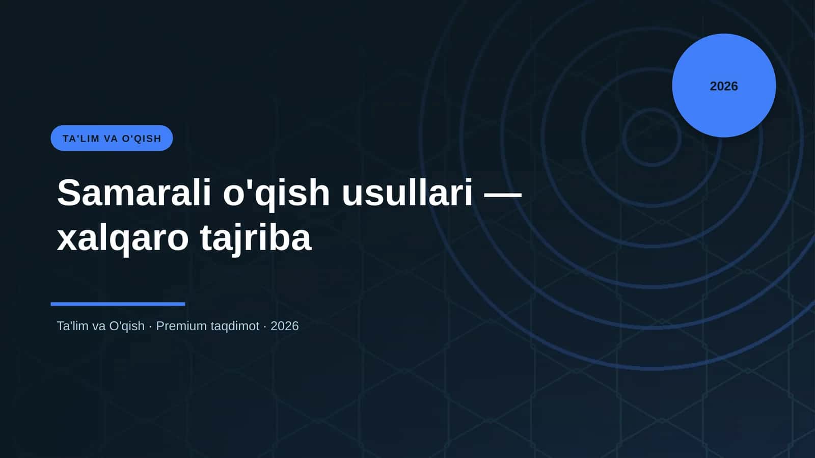 Samarali o'qish usullari — xalqaro tajriba
