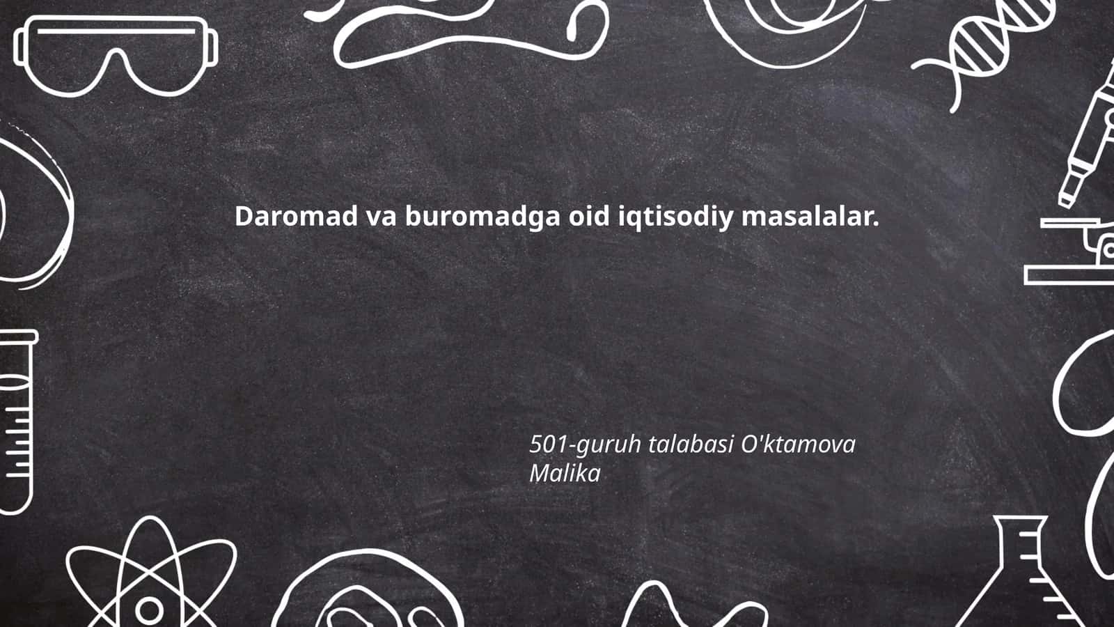 Daromad va buromadga oid iqtisodiy masalalar