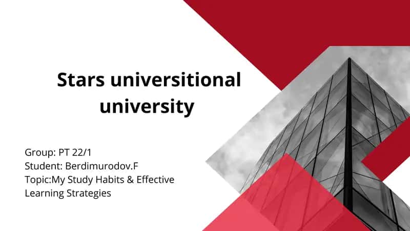 My Study Habits & Effective Learning Strategies