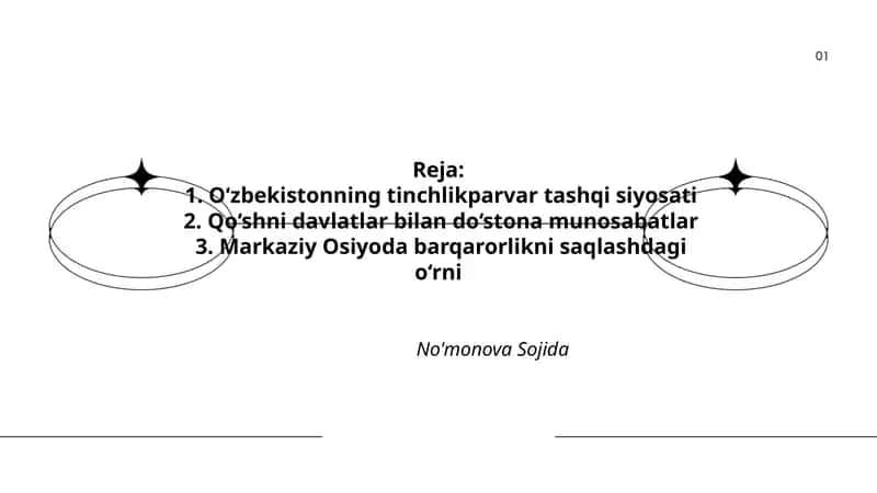 O‘zbekistonning tinchlikparvar tashqi siyosati