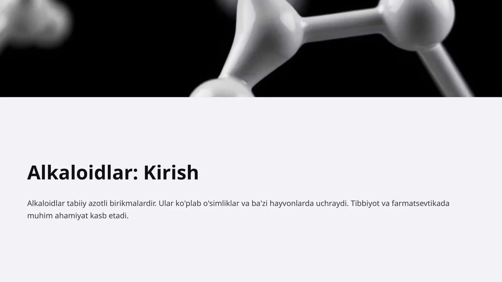 Alkaloidlar: Kirish