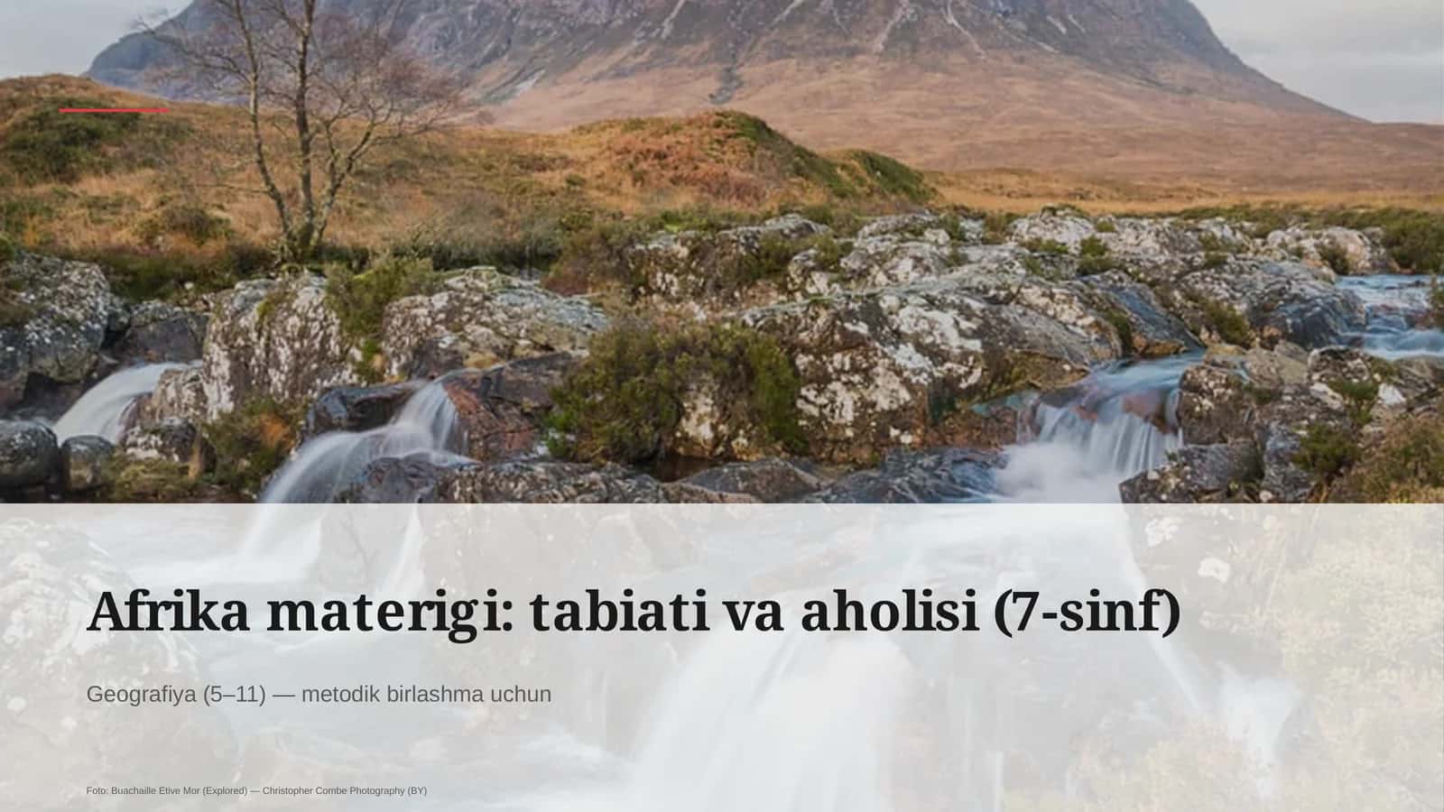 Afrika materigi: tabiati va aholisi (7-sinf)