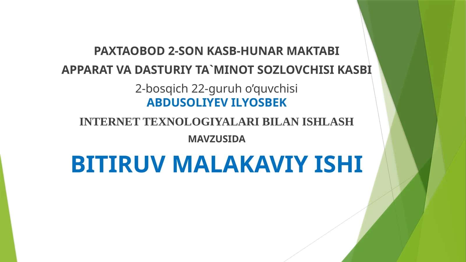 INTERNETDA AXBOROT QIDIRUV TIZIMLARI