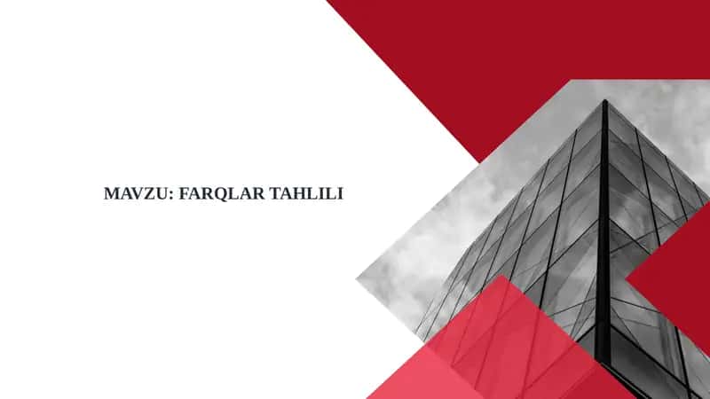 FARQLAR TAHLILI