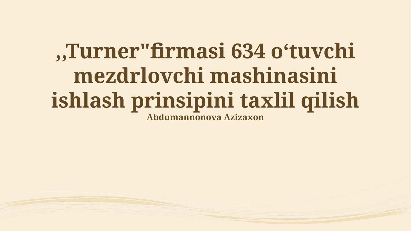 Turner 634 Mashinasi