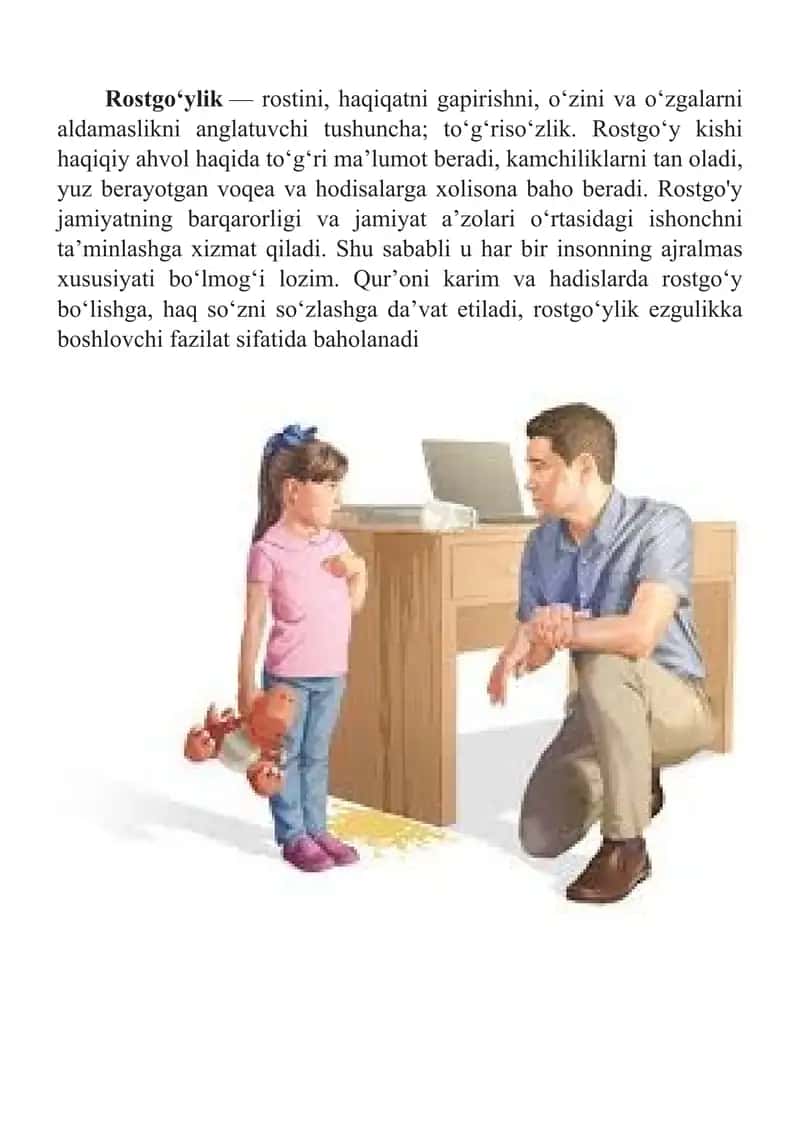 Rostgoʻylik xaqida loyiha ishi