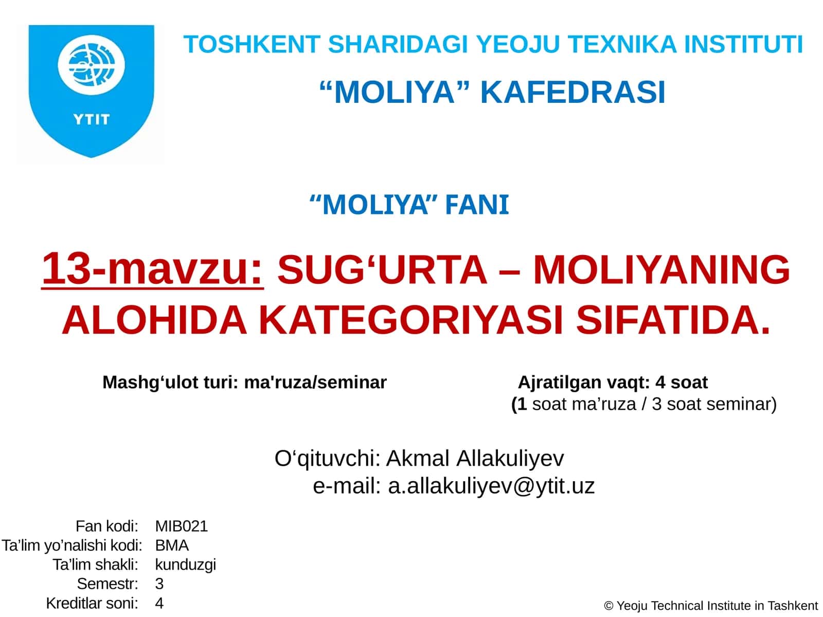 SUG‘URTA – MOLIYANING ALOHIDA KATEGORIYASI SIFATIDA