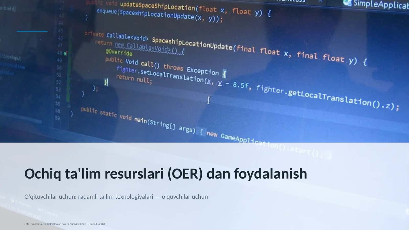 Ochiq ta'lim resurslari (OER) dan foydalanish