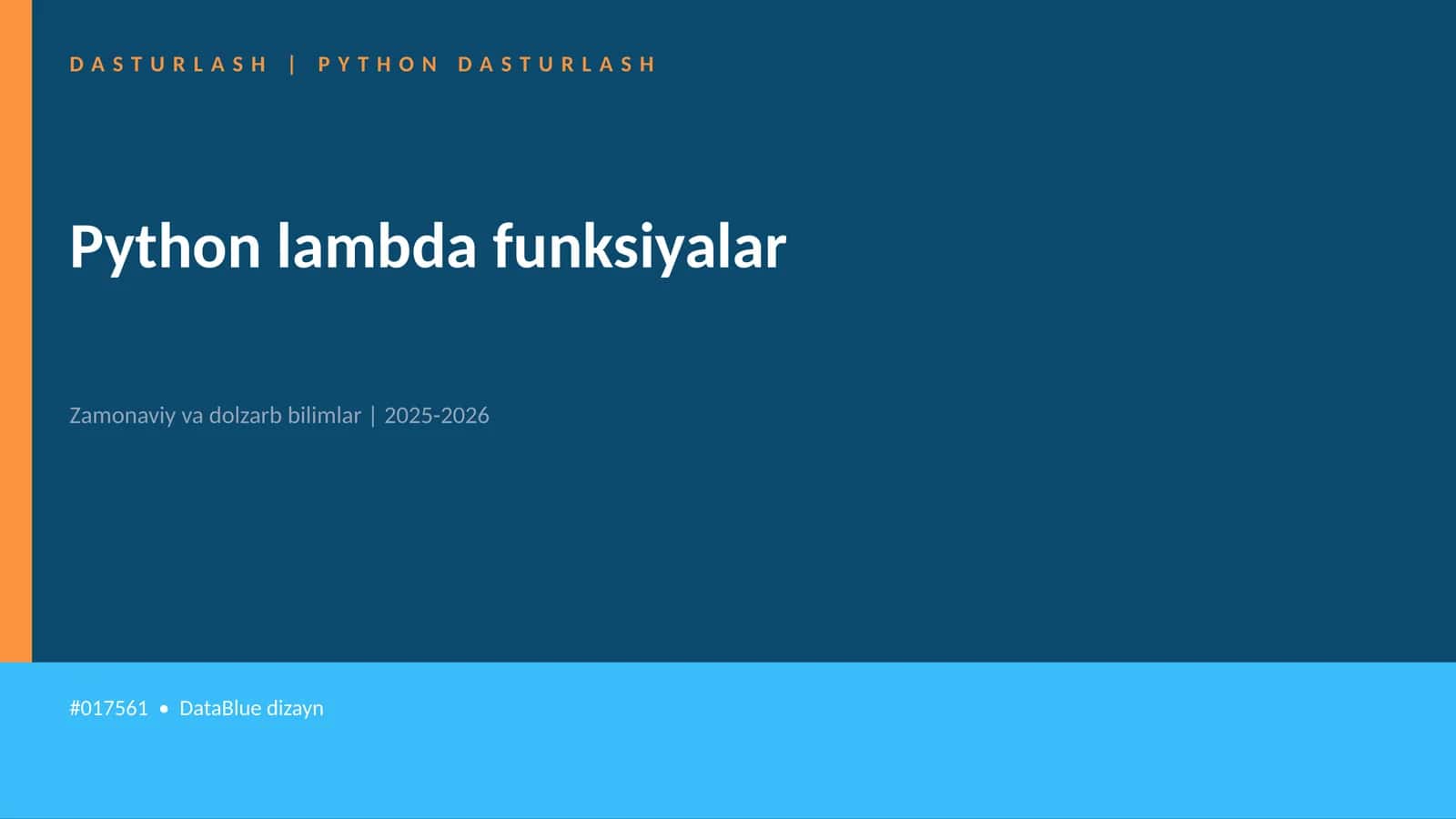 Python lambda funksiyalar