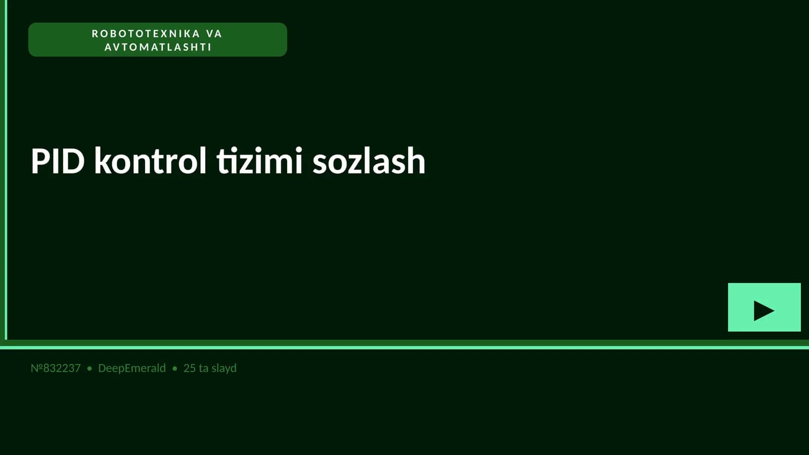 ROBOTOTEXNIKA VA AVTOMATLASHTI