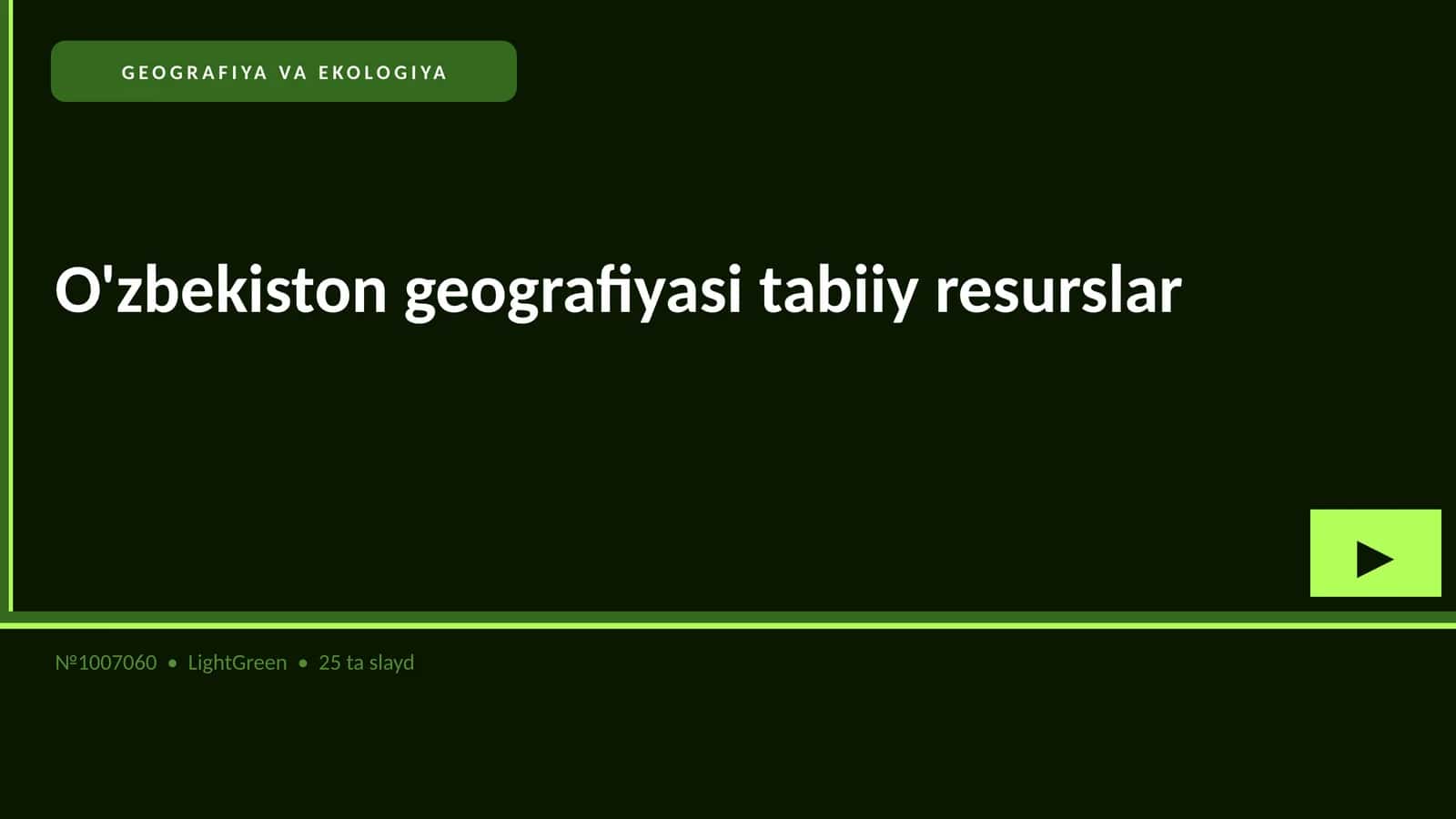 O'zbekiston geografiyasi tabiiy resurslar