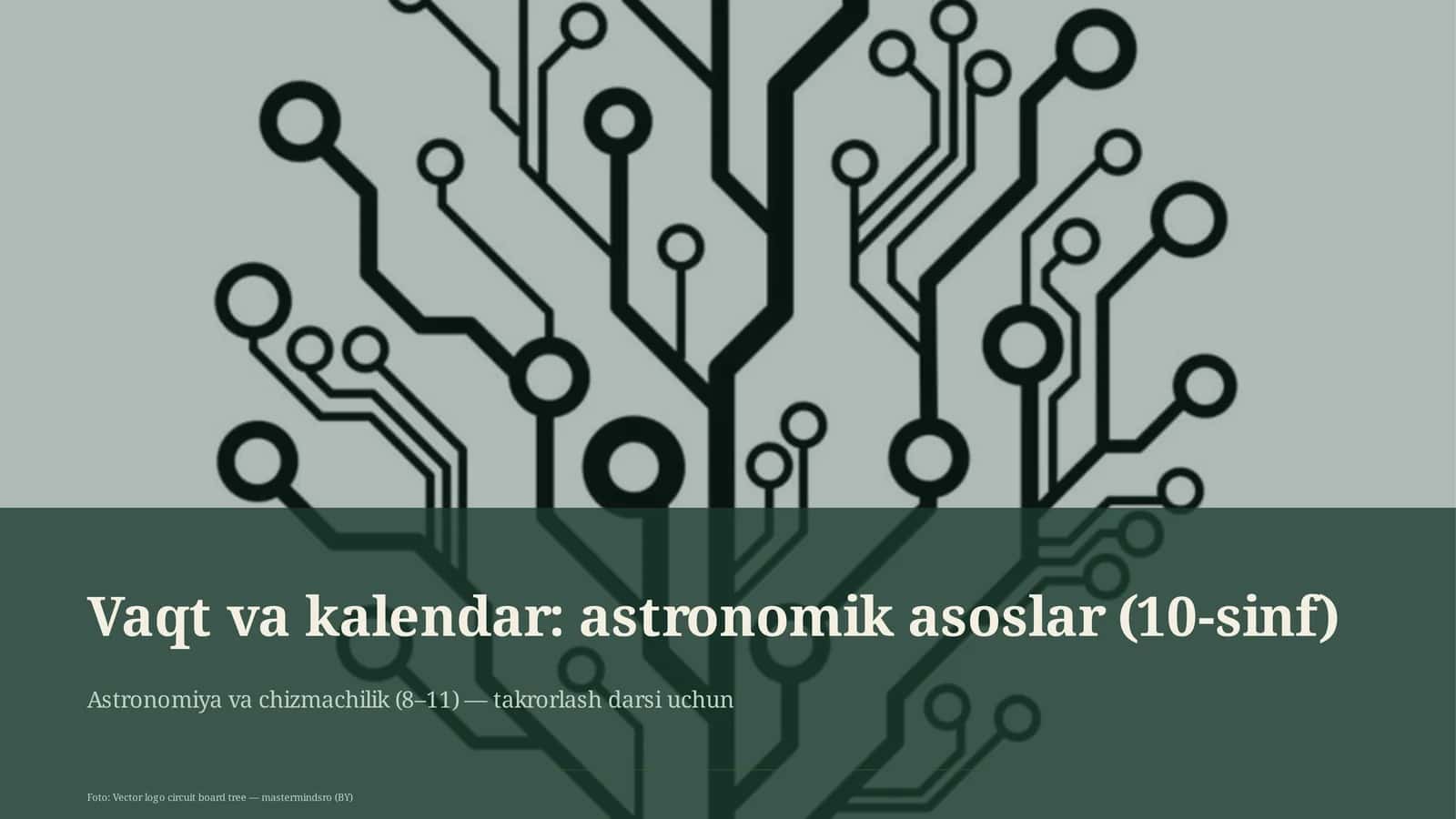 Vaqt va kalendar: astronomik asoslar (10-sinf)