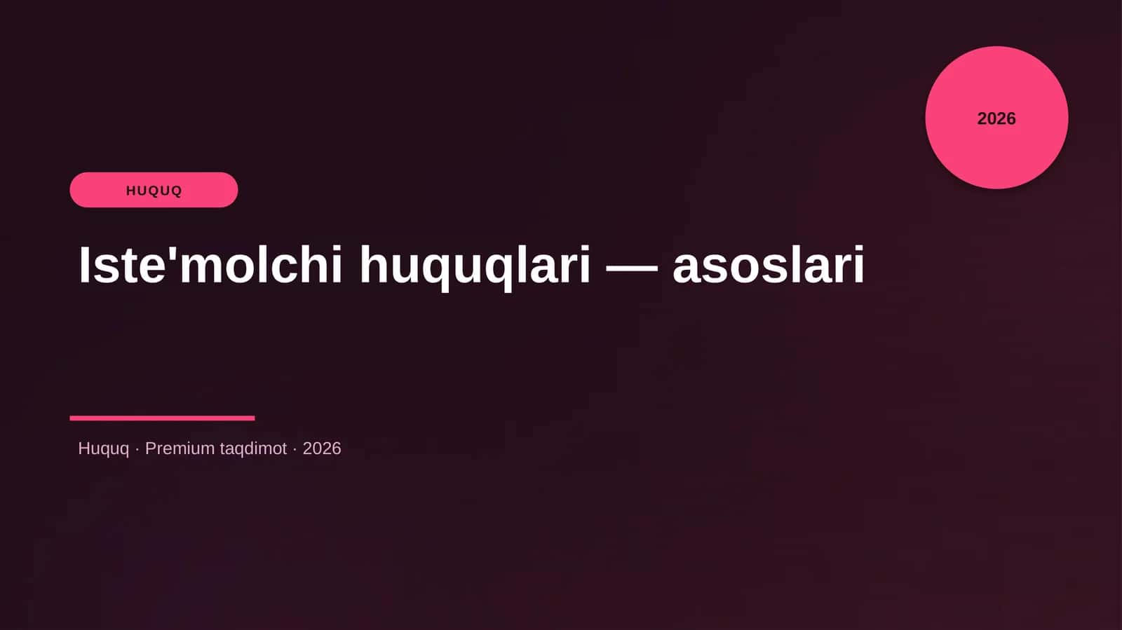 Iste'molchi huquqlari — asoslari