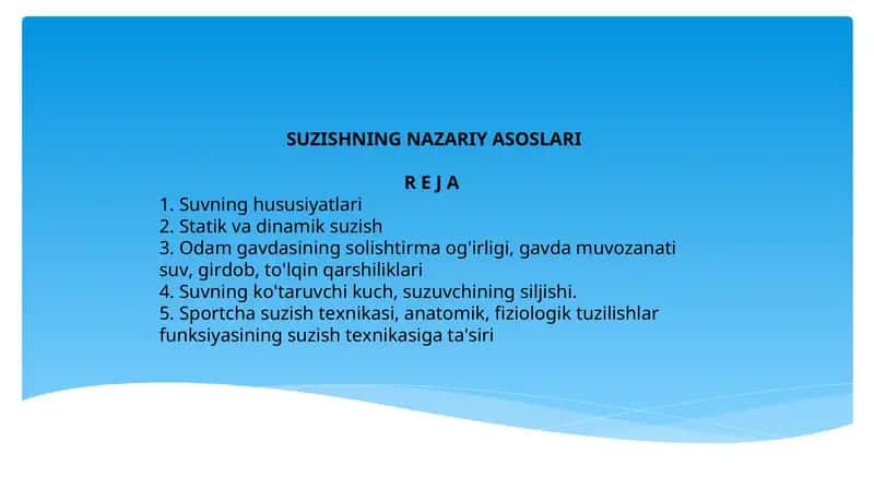 SUZISHNING NAZARIY ASOSLARI