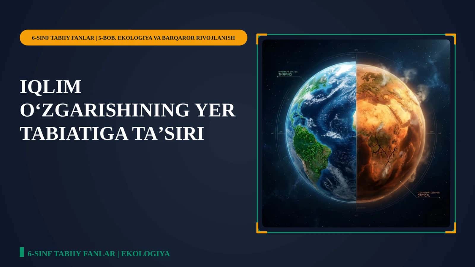 6-SINF TABIIY FANLAR | EKOLOGIYA