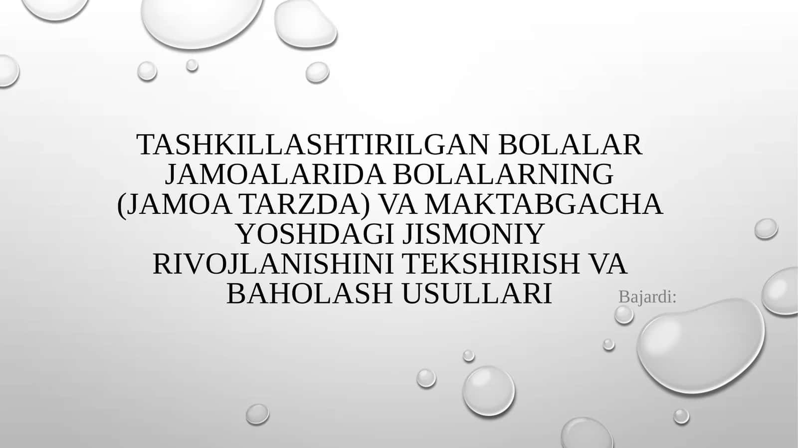 Tashkillashtirilgan bolalar jamoalarida bolalarning (jamoa tarzda) va maktabgacha yoshdagi jismoniy