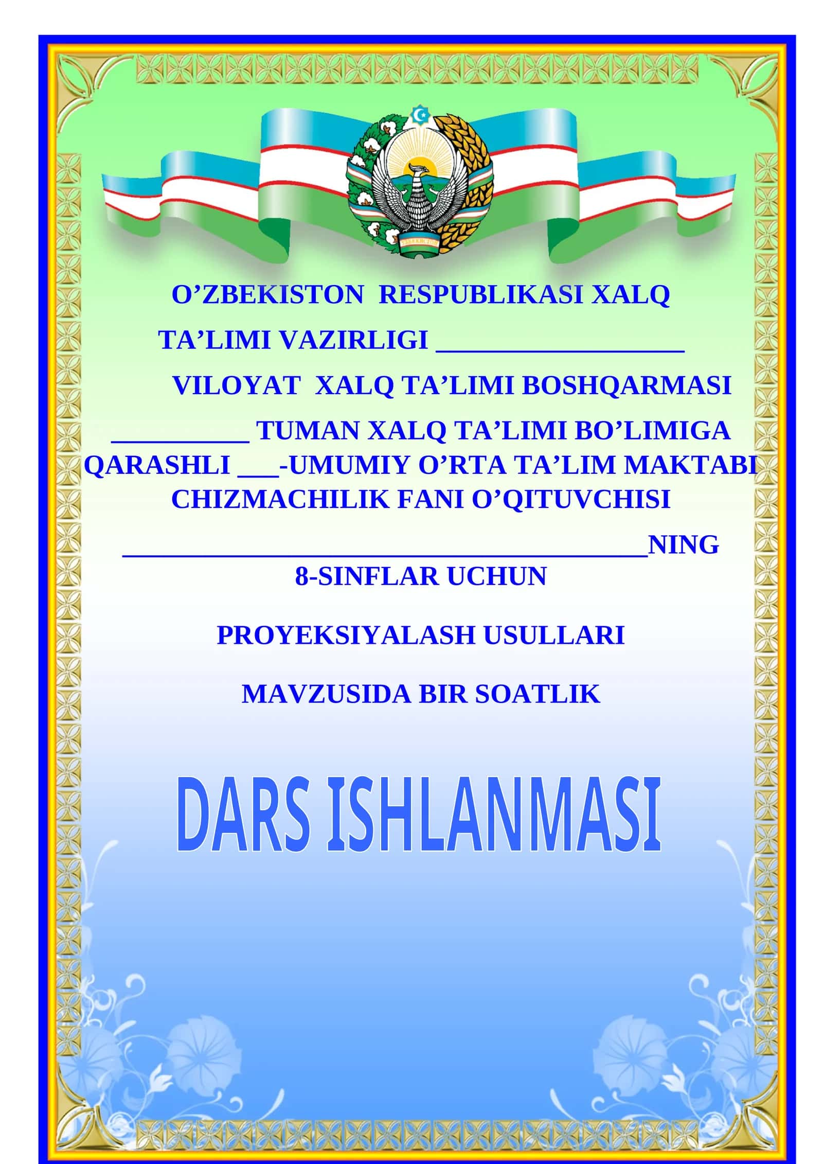Proyeksiyalash Usullari