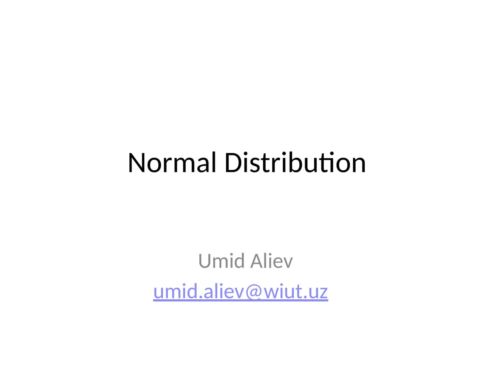 Normal Distribution