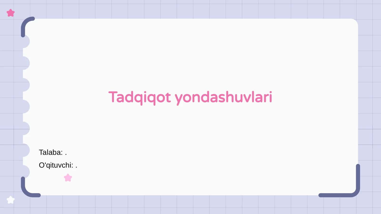 Tadqiqot yondashuvlari