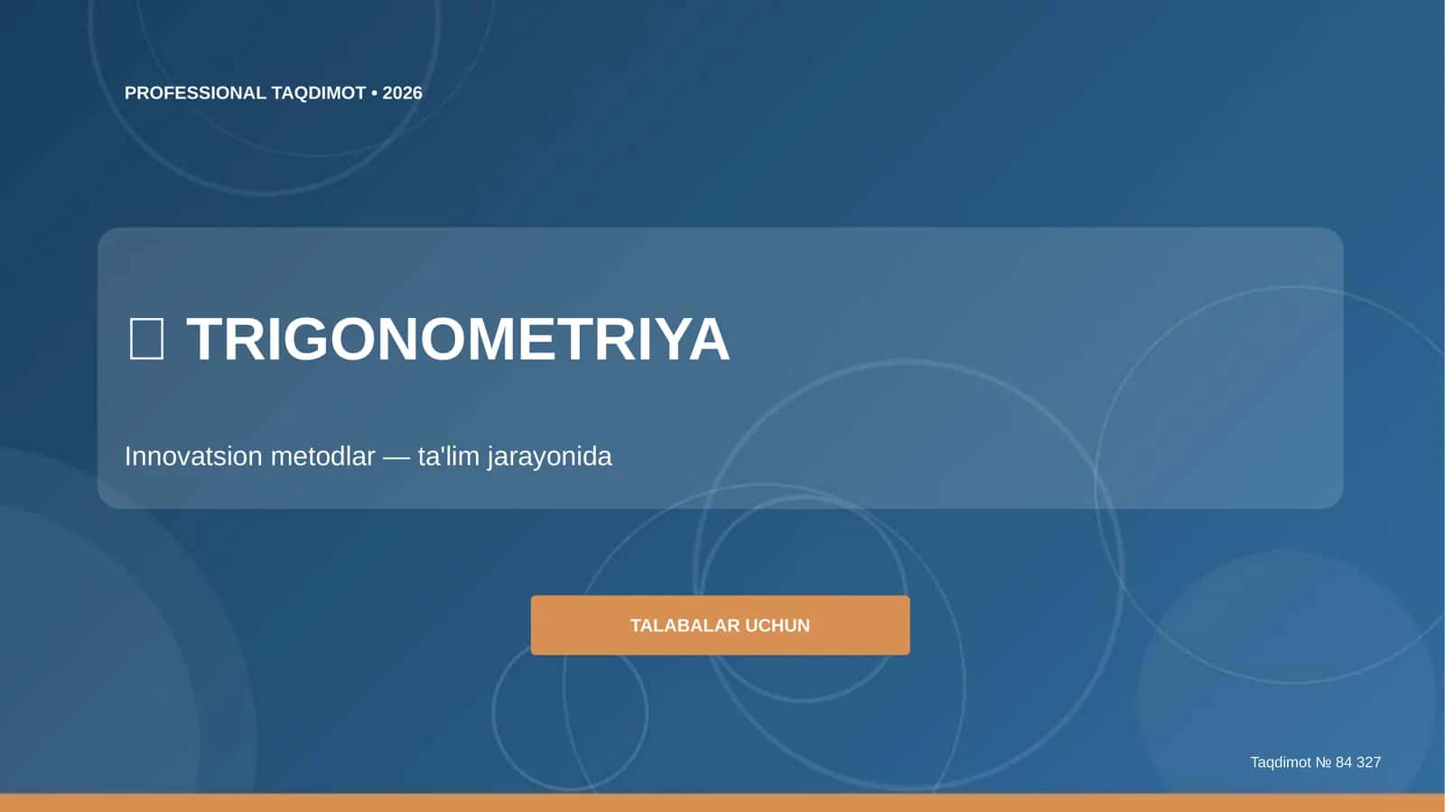 Trigonometriya: innovatsion metodlar (ta'lim jarayonida)
